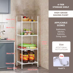 【 With Wheel】4/5/6 layers Pots and Pans Organizer 5 Tier Kitchen Pot Rack Free-Standing Stainless Steel Storage Shelves