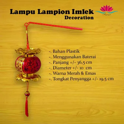 Lampu Lampion Teratai Imlek Decoration / Gantungan Lampion LED Akrilik