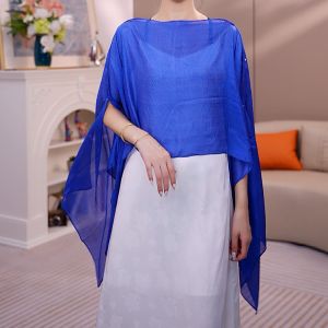 YOUNGSTERSTORE19E9 Pure Color Women Shawl Chiffon Long Evening Prom Cape Fashion Fashion Scarf Women Girls