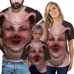 [Local Stock] VCC Pig Graphic Funny T Shirt Hot Selling Interesting Mens 3D Printed Summer Casual T-shirts Trend Personality Short Sleeved Tops