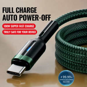 Smart Power Off Braided Data Cable Fast Charging/Auto Disconnect/Safe Charging/Universal USB Cord For Home Office Students