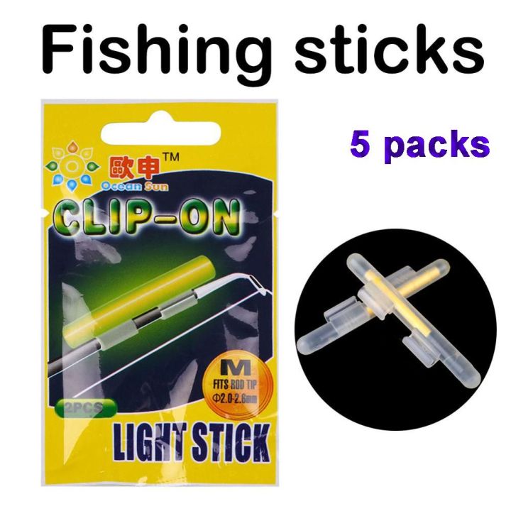 FUJIN Green Dark Luminous Clip On Fishing Rod Tackle Fluorescent Lightstick  Light Sticks Glow Stick Fishing Float