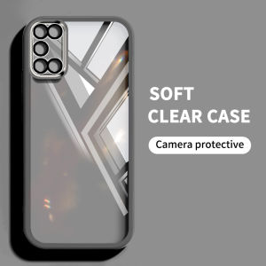YBD Color Transparent Phone Case for OPPO A52 A92 A72 A53 A33 A32 Full Coverage Camera with Lens Protection Silicone Soft Shell