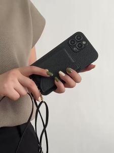 Luxury Crossbody strap lanyard wallet leather case for 13 11 12 11pro 14pro max 12 x xr xs card holder phone cover