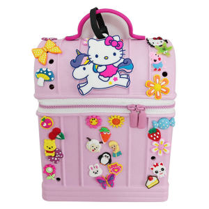 《302》Super Lightweight Cute Cartoon Childrens Backpack for Nursery Girls Hole Hole Design Baby Croc Dual Shoulder Bag Kids