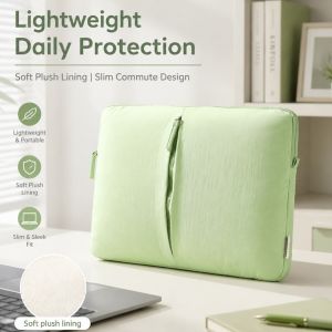 MINIFELE 262 Polyester Puffy Laptop Sleeve 13.6/15.3inch Cotton Filled Laptop Sleeve Bag Computer Accessories Front Pocket Notebook Case for Lenovo Dell Laptop Business Commute