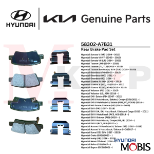 [ORIGINAL] Rear Brake Pad Set Fits Hyundai Sonata Tucson Elantra i30 Accent Kona Creta Veloster Ioniq (58302-A7B31)