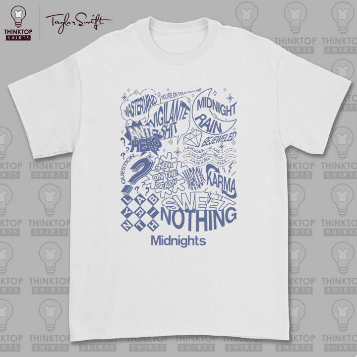 THINKTOP Taylor Swift Inspired Shirt / T-Shirt - Midnights Album ...