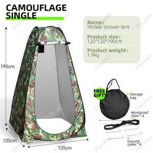 Florasis Portable Outdoor Toilet Tents for Camping Outdoor Shower Tent Outdoor Shower Tent Friendly Design
