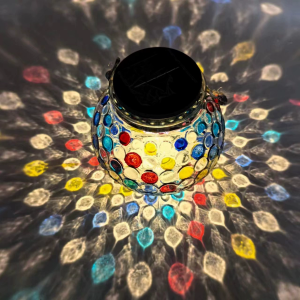 Solar Powered Mosaic Glass Garden Light Outdoor LED Ball Solar Table Lights Rechargeable Solar Outdoor Lights for Patio Countryyard Yard Party Decorations