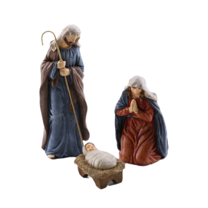 3 Piece Nativity Scene Resins Statues Holy Family Father Mother Baby Sculptures Christmas Tabletop Display Decors Gift