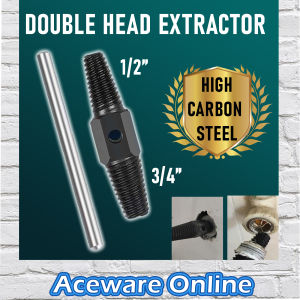 2 Way Broken Pipe Extractor Remover Tool With Handle 1/2" 3/4" Water Pipe Broken Extractor Remover Tool Drill Collar Bit Taper