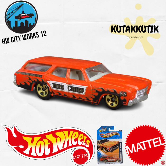 Hotwheels Mobil 70 Chevelle SS Wagon Orange Fire Chief HW City