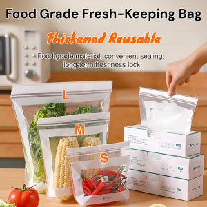 Food Grade Thickened Fresh-Keeping Sealed Bag Fridge Self-Sealing Bag Zipper Sealed Bag Food Packaging Sealing Bag Reusable