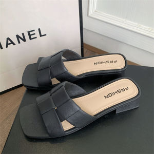 IELGY Summer Woven Design Slippers Womens Casual Solid Color Fashion Beach