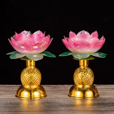 Jade Vase Lotus Lamp Buddha Headlight for Buddha Lamp Everlight Guanyin Light Electric Candle Light Plug-in-152c4c8b