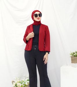 Ami Collection - Cardigan Basics Scuba Pocket / Cardigan Wanita Formal / Cardigan Kerja / Outer OOTD