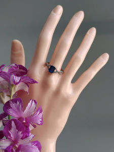 [ Woosilver ] Nhẫn Đá Xanh Hình Chữ Nhật - Secondhand - WO000