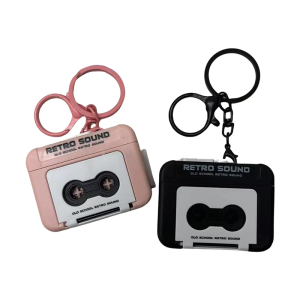 Nhỏ Retro ghi Keychain Xách Tay Hộp nhạc móc khóa túi trang trí bàn quà tặng nhỏ phụ kiện cho những người yêu âm nhạc