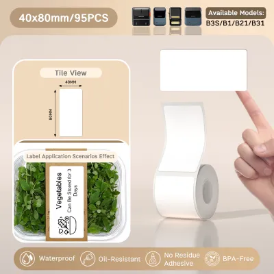 NIIMBOT B21/B1/B3S White Thermal Label Sticker Paper Clothing Tag Commodity Price Food Self-Adhesive