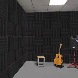 BEIYIN 12 Pcs Acoustic Panels Sonic Sound Treatment Silencing Recording Studio Home Decor KTV Small Cubes Acoustical  Insulation Sponge Sound Absorbing Board Soundproof Foam Fireproof 30x30x5cm