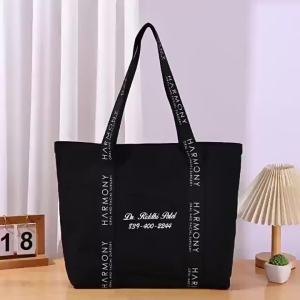 [Ready Stoc]Polyester-Cotton Canvas Tote Bag A4 File Holder for Work Shoulder Book Bag SG Ready Stock