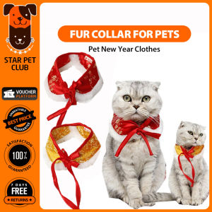 Chinese Style Cat Tang Suit Fur Collar Festive Brocade Warm Fur Collar Autumn and Winter New Year Bow Tie