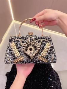 FE New Party Socialite Banquet Bag Diamond-Embedded Handbag Women's Wedding Banquet Handbag Shoulder Crossbody Dinner Bag