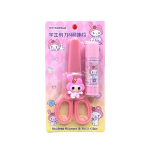 【SSRN】2 in 1 Cartoon Stationery Set Scissors and Glue Stick For Gift Student Handmade Tool School Office Supplie #BK0238#