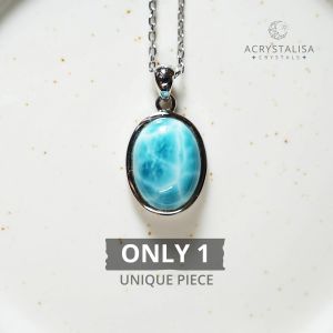 High Grade Larimar Gemstone Pendant in S925 Silver Jewelry