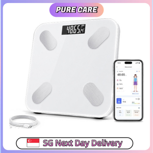 【Pure Care】 Rechargeable Smart Body Fat Scale with Mi Home App Support USB Charging LCD Display 180 kg Capacity