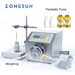 ZONESUN Peristaltic Pump Semi-Automatic Juice Water Liquid Bottle Weighing Filling Machine ZS-PP531W