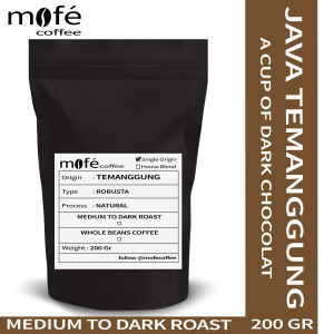 Biji Kopi Robusta Special Asli Temanggung 200 Gr Mofe Roasted Beans / Bubuk / Giling Halus Grade 1