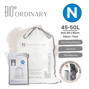 [Fits SimpleHuman Bin] BIO Ordinary Biodegradable Custom Fit Drawstring Trash Bag