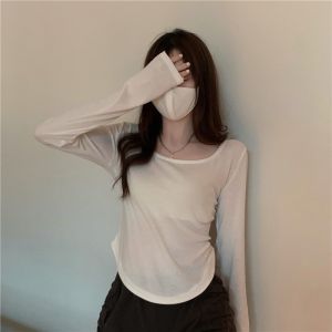 ELMORA | BJ1078 Baju Wanita Lengan Panjang Kaos Polos Fashion Wanita Korea Spandek long Sleeve