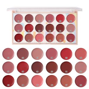 YSUNNY Waterproof Matte Lipstick Palette Long Lasting Non-Sticky Cup Rose Red Lip Mud Professional DIY 18 Color Lip Gloss Palette Daily Use