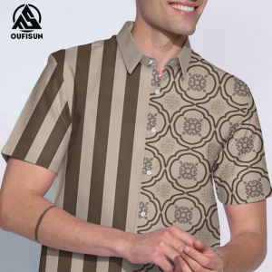 【Oufisun】Asean Attire For Men Ethnic Shirt Retro Shirt Summer Short Sleeved Shirt Plus Size Casual Ethnic T-Shirt Top Full Sublimation T-Shirt Fashionable Clothing