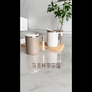 450ML Tea Cup with Infuser Coffee Thermo Mug For Office Leakproof Tea Milk Cup Stainless Steel Liner Drinking Cup Drinkware