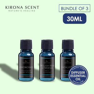 [KIRONA SCENT] 30ML Diffuser Essential Oil | Bundle of 3 | Aromatherapy Water Soluble Essential Oil | Made with Botanical Extracts | Chemical Free | For use with Aroma Diffusers Air Revitalizers Air Purifiers Humidifiers | 60+ Scents