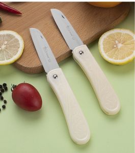 Foldable three-use stainless steel plastic handle fruit knife can be planed and cut