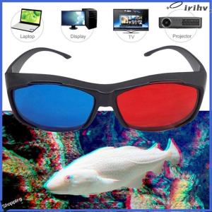 【jianzhanqinl】 Red Blue 3D Glasses Black Frame For Dimensional Anaglyph TV Movie DVD Game