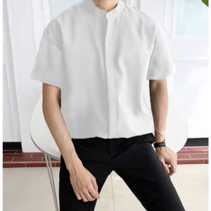 CCC-H  Chinese Collar Polo For Men Button Down Short Sleeve Shirt