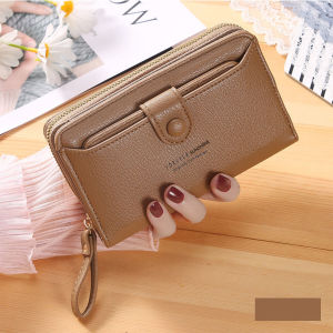 Mymyshop🌈พร้อมส่ง🇹🇭 กระเป๋าสตางค์ผู้หญิง กระเป๋าสตางค์ใบยาว ใส่เหรียญ แบงค์ บัตร มือถือได้ มีให้เลือก 7 สี งานสวย หนังPU