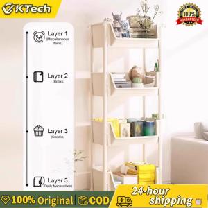 【Vktech】 Multi-Tier Snacks Trolley Mobile Plastic Cart Organizer for Kitchen Bathroom Living Room Office