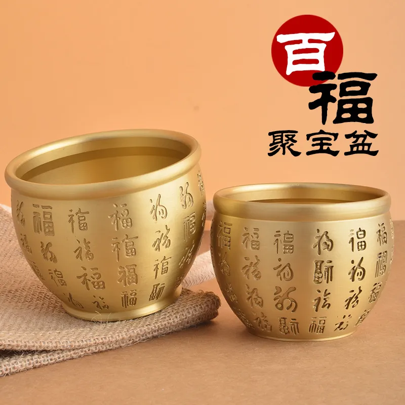 古玩銅器百福碗招き物 - 工芸品