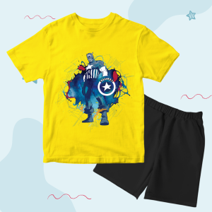 Baju Kaos Setelan Karakter Superhero Capt Amerika Anak Laki Laki Usia 1 - 10 Tahun - Code8.id - DTF