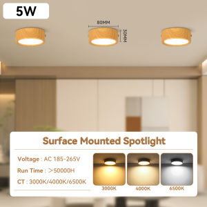 LED Downlight Tricolors 5/10/15/25W Ceiling Light 3 Color Change Surface Mounted Spotlight Led Aluminum Downlights Indoor Lighting Fixtures For Home Living Bedroom Decor