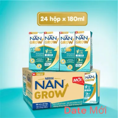 Sữa Pha Sẵn Nan Grow 180ML Giúp Bé Cao Lớn Giàu Canxi (24Hộp x 180ML) DATE MỚI