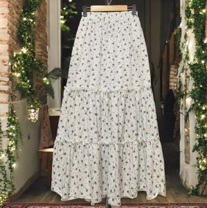 Rok panjang Corak Bunga Rok muslim Mayung Payung Rok Kerutan Susun Terbaru Termurah Terlaris