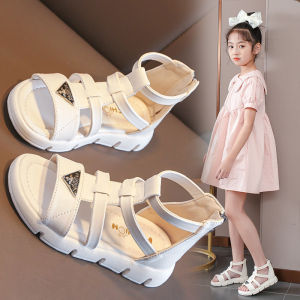 Girls Roman Sandals Summer 2024 New Little Kids Princess Shoes Fashionable Sports Medium and Large Children and Girls Childrens Shoes
